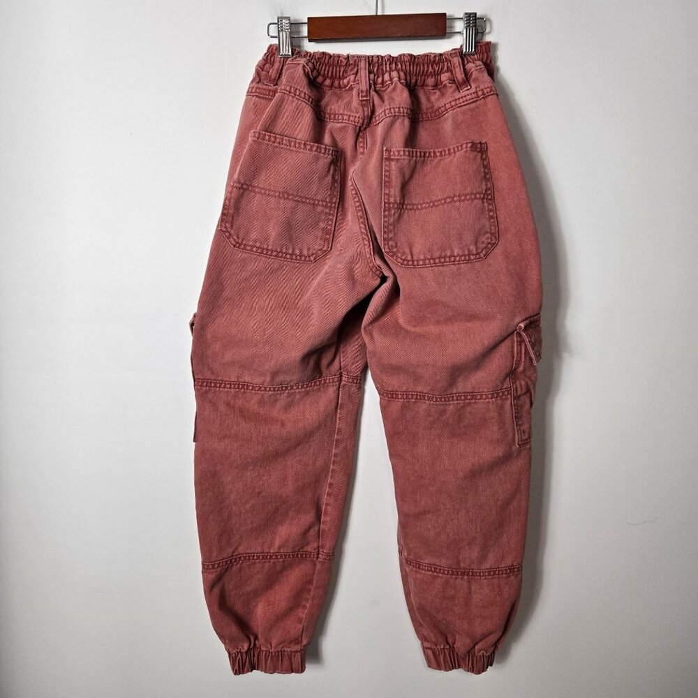 Free People Size S Cotton Platoon Cargo Pants In Red Rust Elastic Waistband - Picture 3 of 16